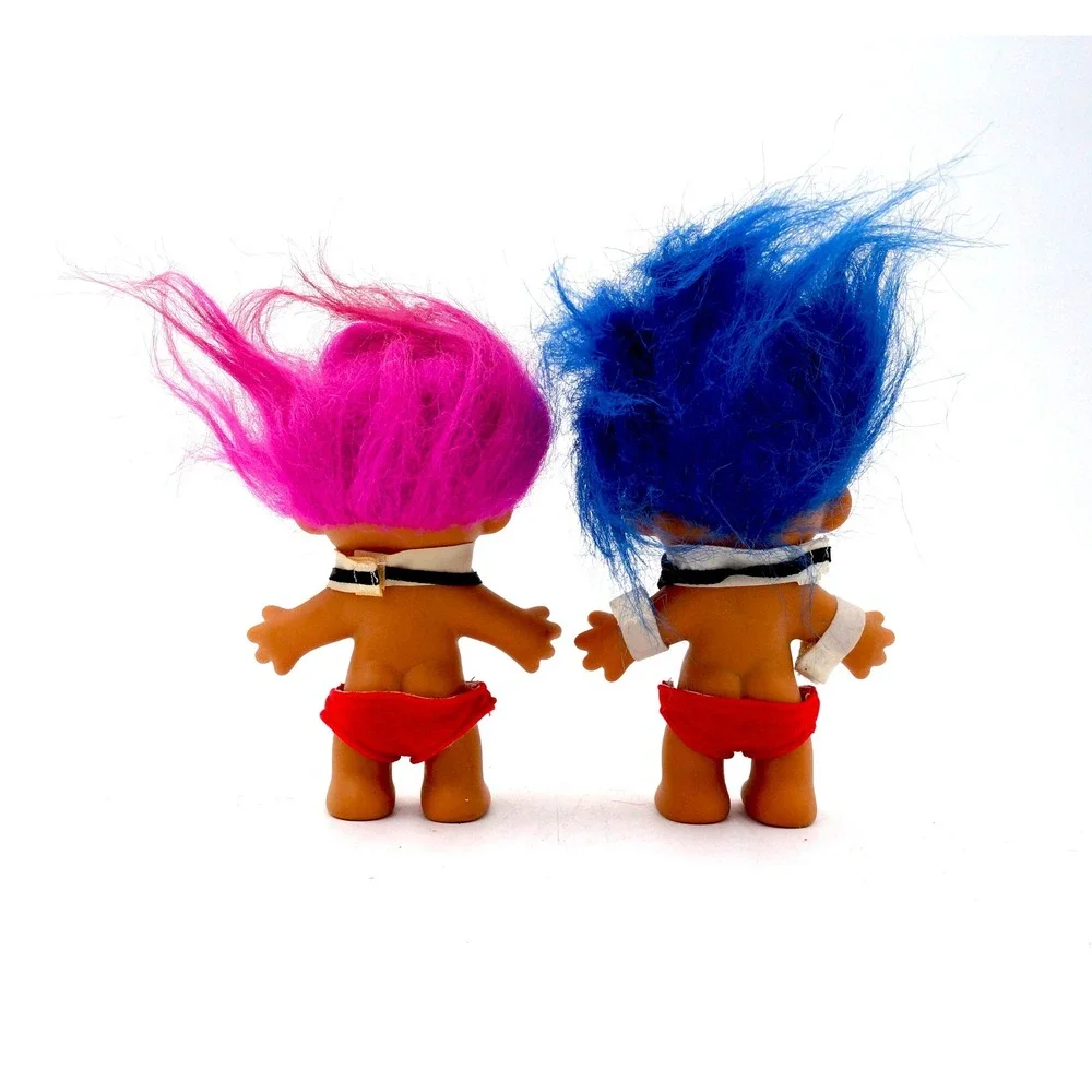 Vintage Russ Chippendale Troll Pair – 1990s Dancer Troll Dolls‎ Set Bowtie